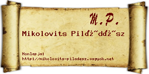 Mikolovits Piládész névjegykártya